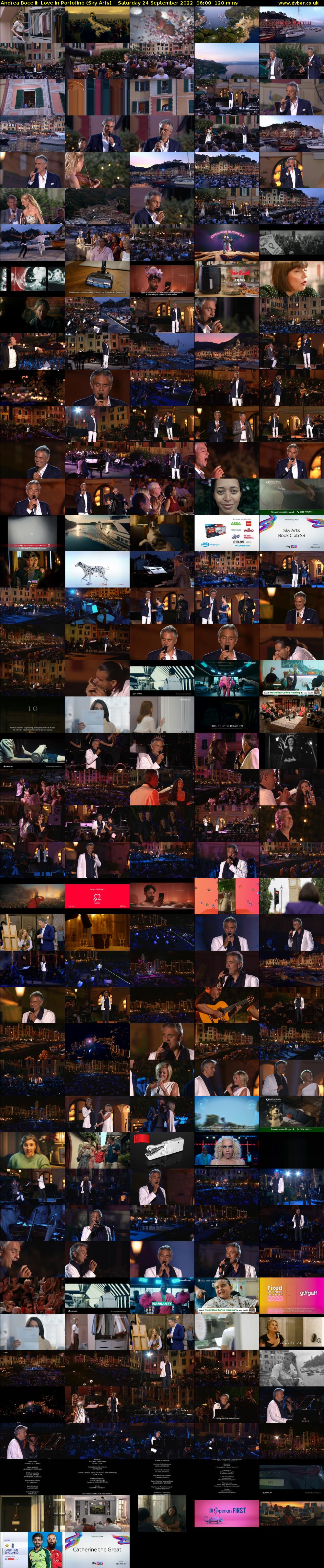 Andrea Bocelli: Love In Portofino (Sky Arts) Saturday 24 September 2022 06:00 - 08:00