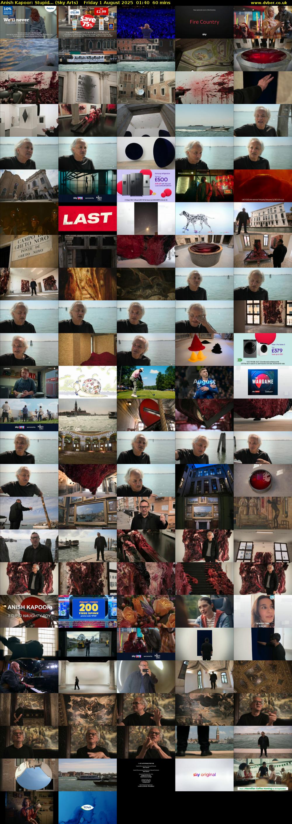 Anish Kapoor: Stupid... (Sky Arts) Friday 1 August 2025 01:40 - 02:40