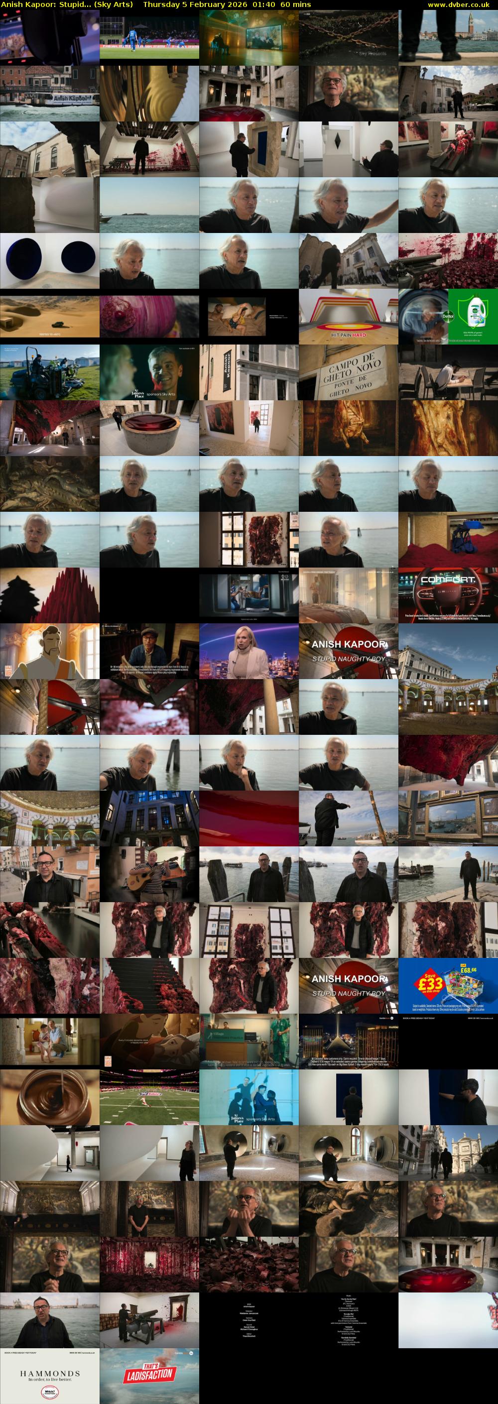 Anish Kapoor: Stupid... (Sky Arts) Thursday 5 February 2026 01:40 - 02:40