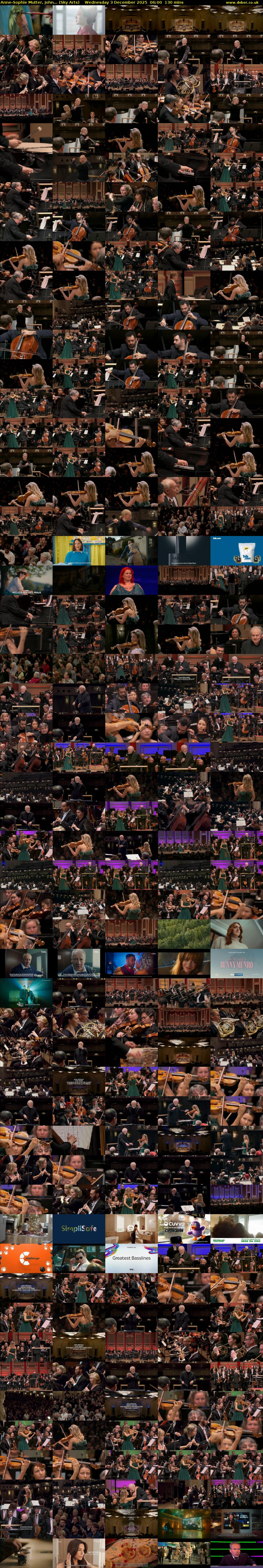 Anne-Sophie Mutter, John... (Sky Arts) Wednesday 3 December 2025 06:00 - 08:10
