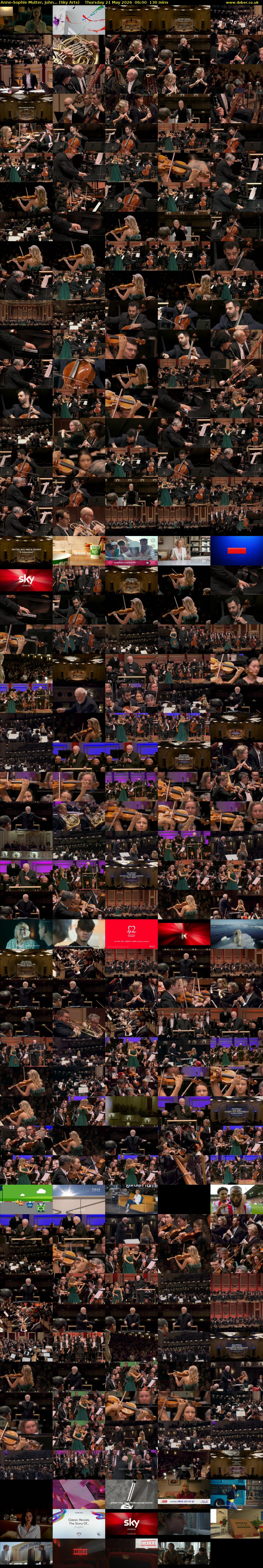 Anne-Sophie Mutter, John... (Sky Arts) Thursday 21 May 2026 06:00 - 08:10