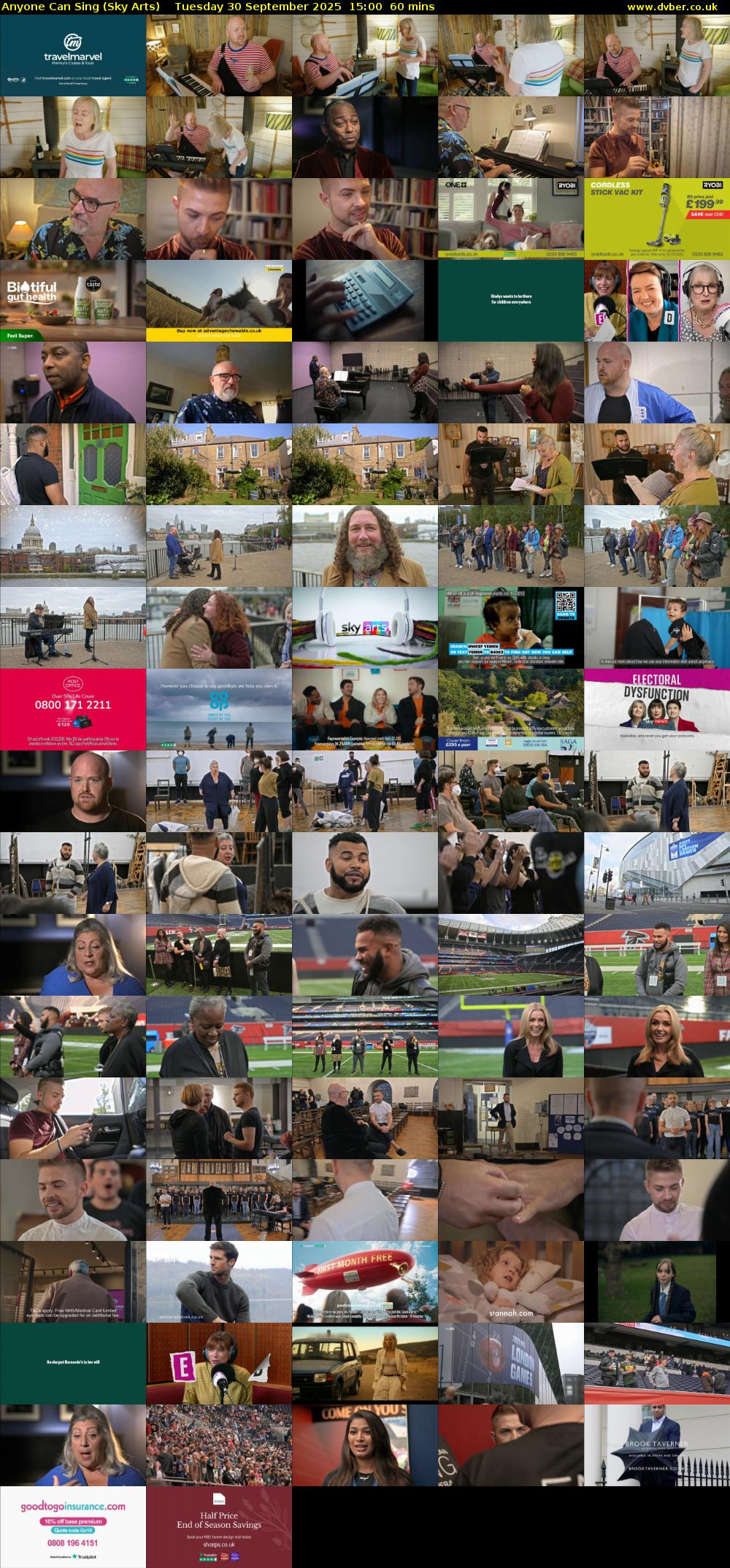 Anyone Can Sing (Sky Arts) Tuesday 30 September 2025 15:00 - 16:00