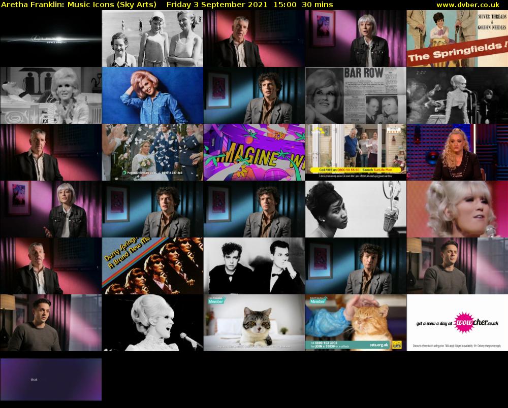 Aretha Franklin: Music Icons (Sky Arts) Friday 3 September 2021 16:00 - 16:30