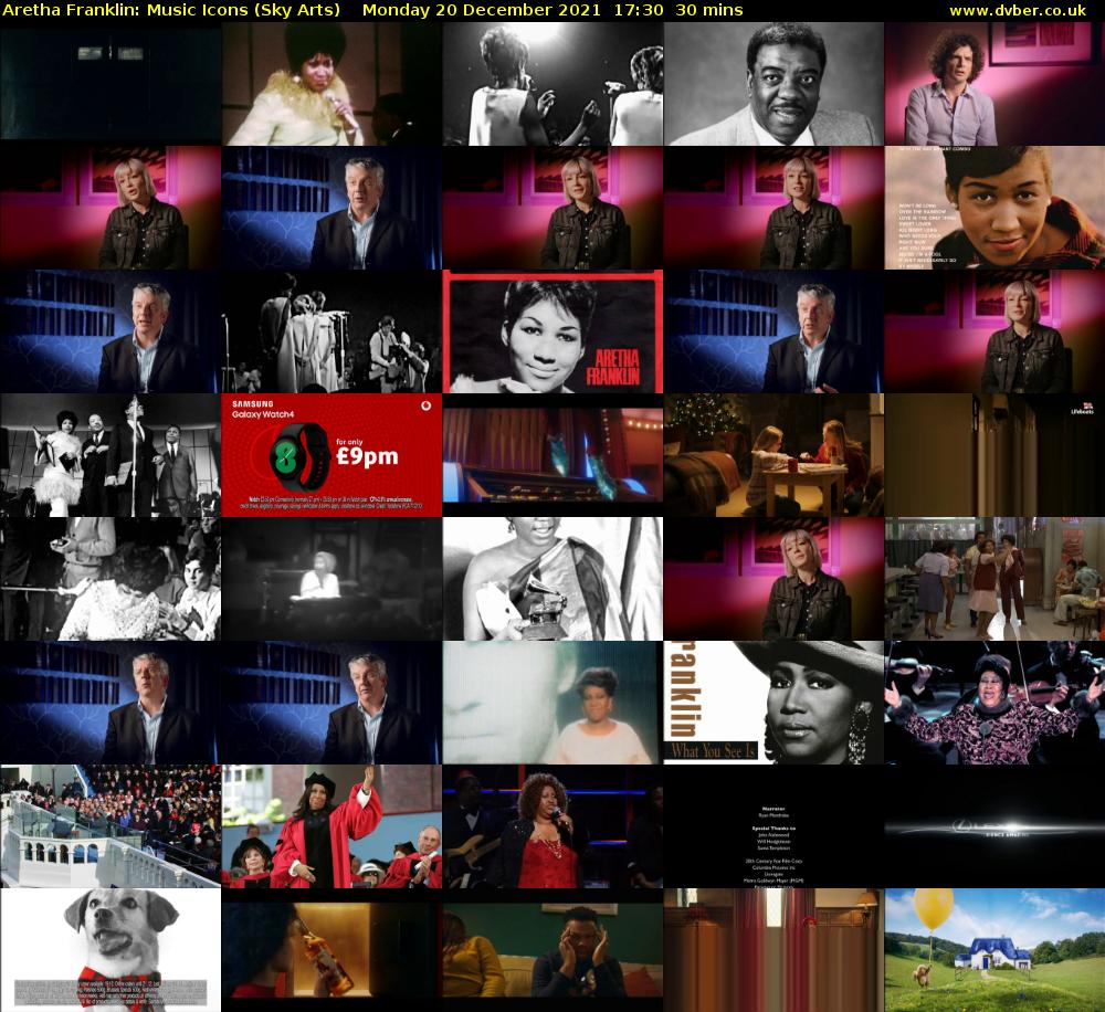 Aretha Franklin: Music Icons (Sky Arts) Monday 20 December 2021 17:30 - 18:00