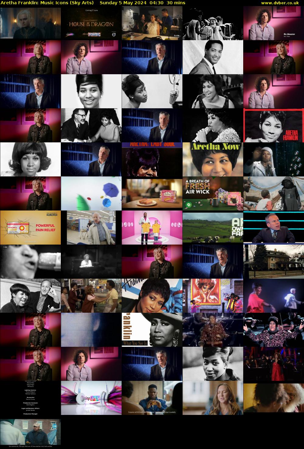 Aretha Franklin: Music Icons (Sky Arts) Sunday 5 May 2024 04:30 - 05:00