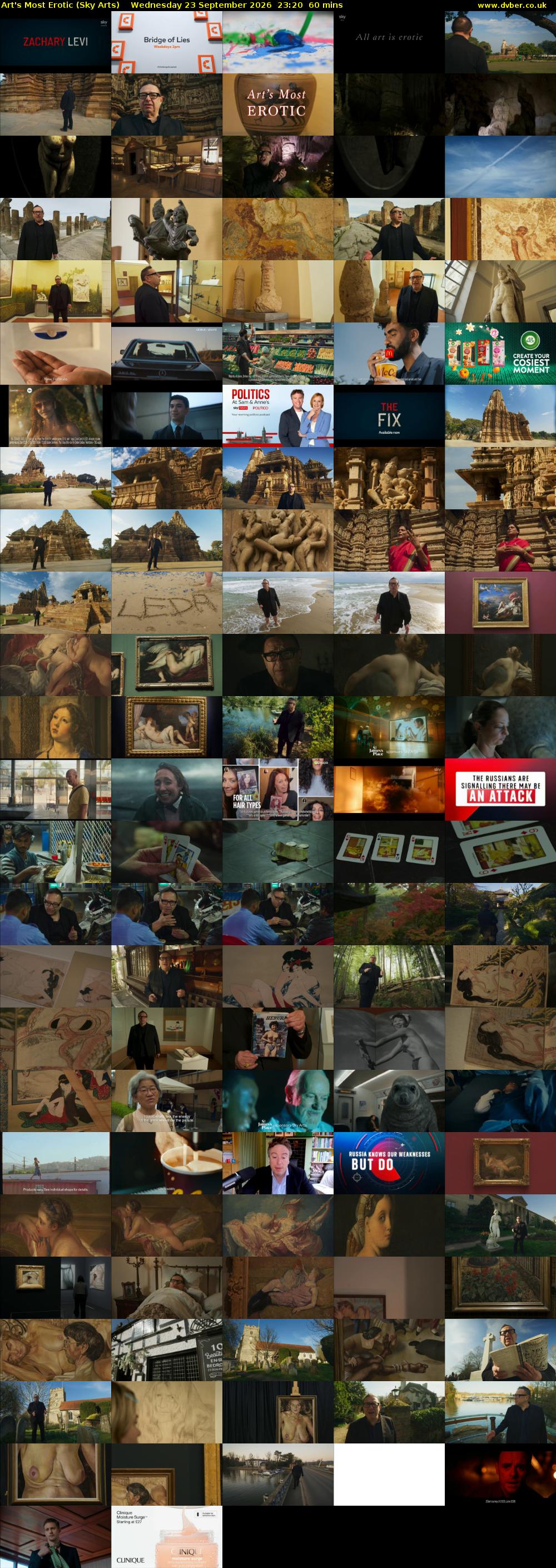 Art's Most Erotic (Sky Arts) Wednesday 23 September 2026 23:20 - 00:20