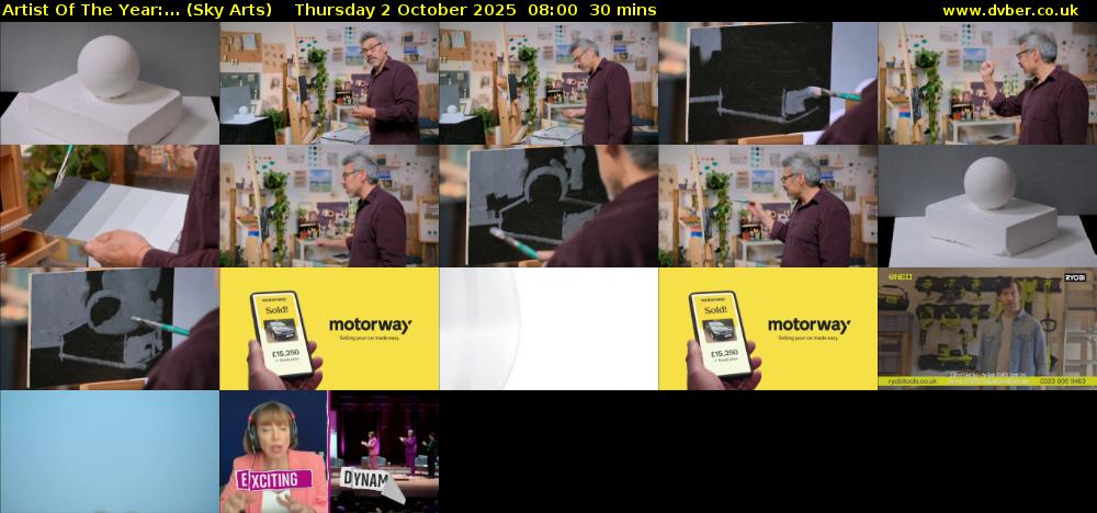 Artist Of The Year:... (Sky Arts) Thursday 2 October 2025 08:00 - 08:30