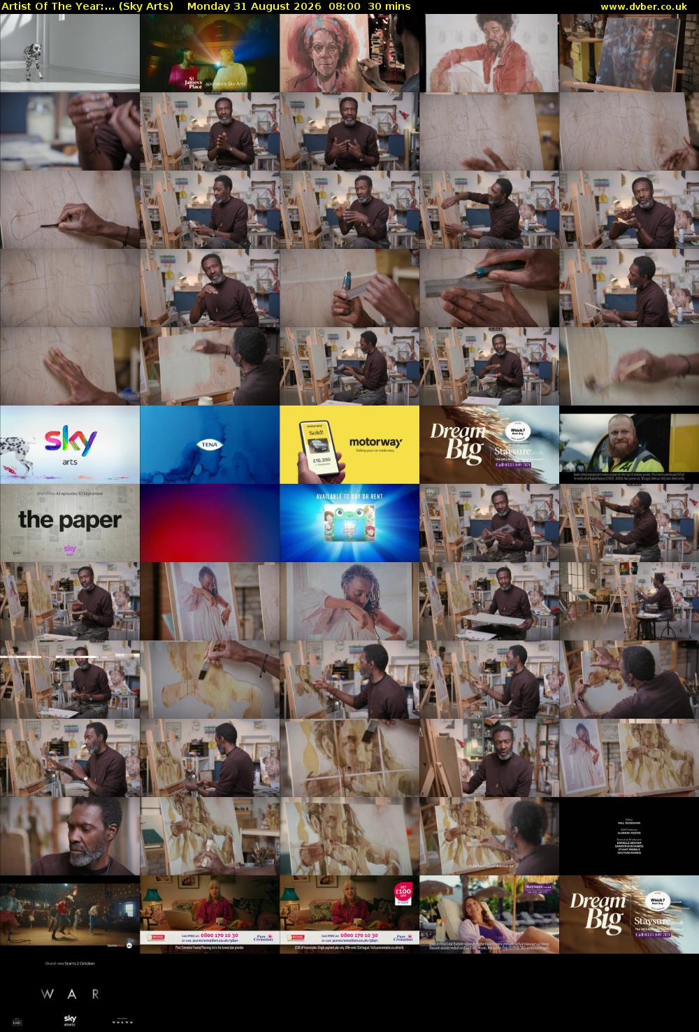 Artist Of The Year:... (Sky Arts) Monday 31 August 2026 08:00 - 08:30