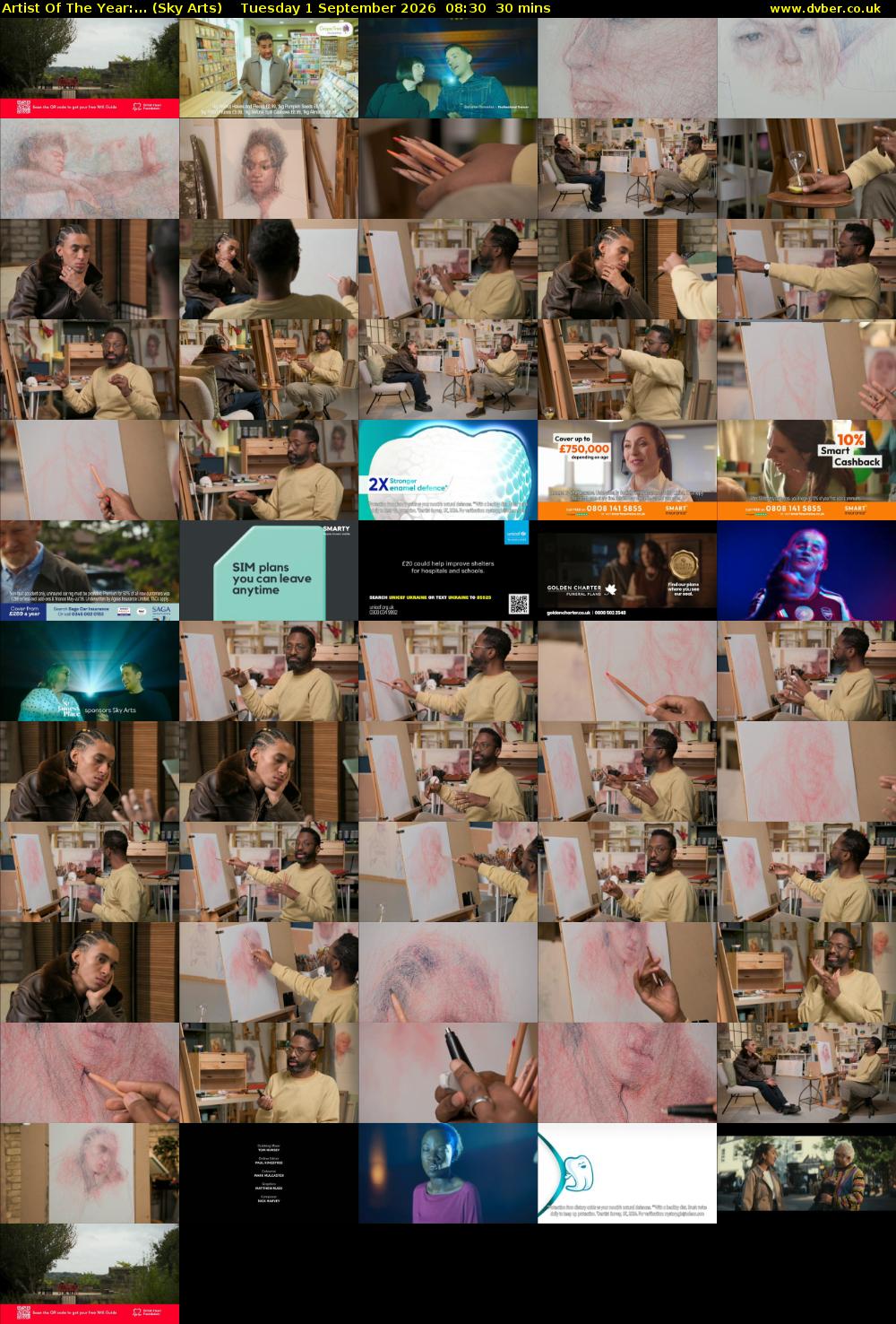 Artist Of The Year:... (Sky Arts) Tuesday 1 September 2026 08:30 - 09:00