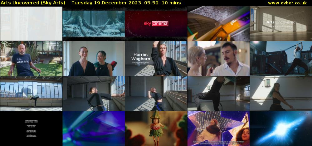 Arts Uncovered (Sky Arts) Tuesday 19 December 2023 05:50 - 06:00