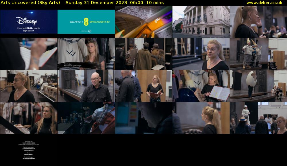 Arts Uncovered (Sky Arts) Sunday 31 December 2023 06:00 - 06:10