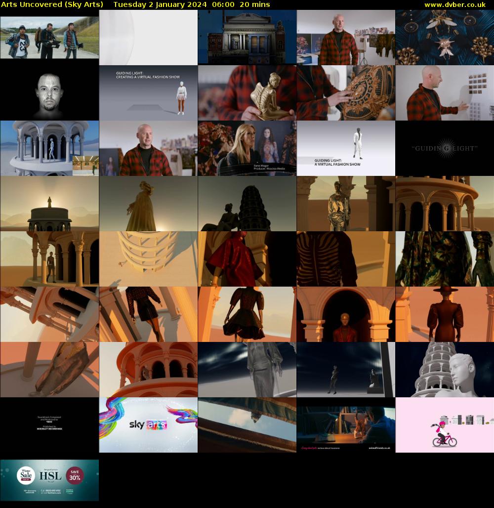 Arts Uncovered (Sky Arts) Tuesday 2 January 2024 06:00 - 06:20