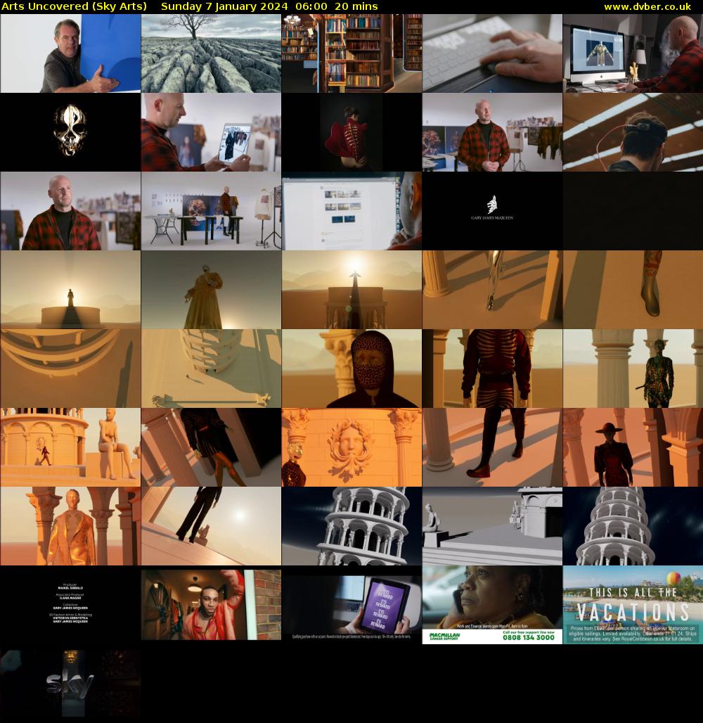 Arts Uncovered (Sky Arts) Sunday 7 January 2024 06:00 - 06:20