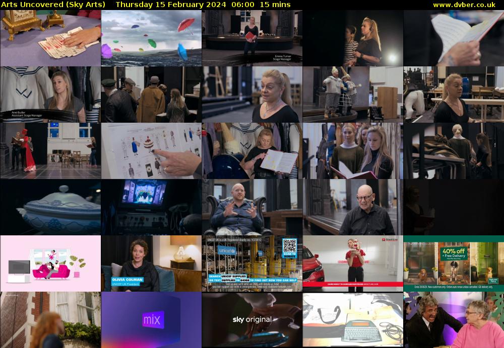 Arts Uncovered (Sky Arts) Thursday 15 February 2024 06:00 - 06:15