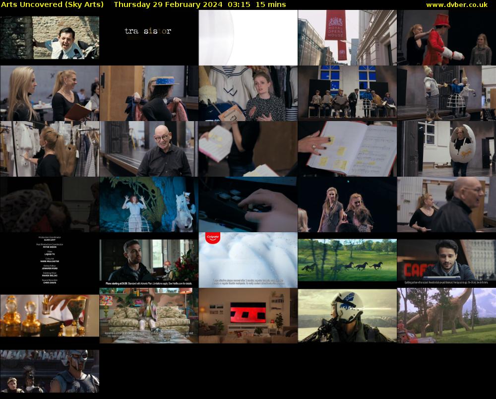 Arts Uncovered (Sky Arts) Thursday 29 February 2024 03:15 - 03:30