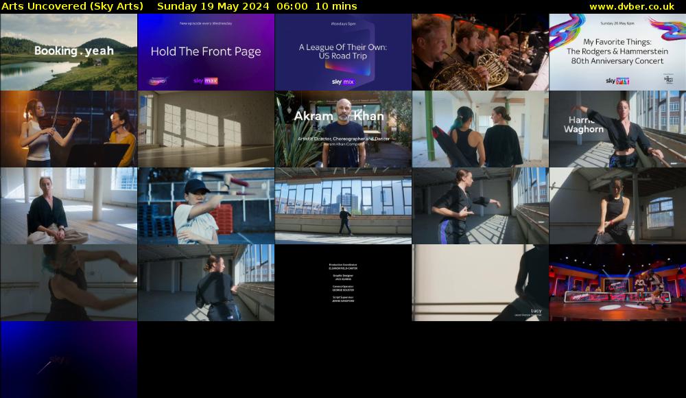 Arts Uncovered (Sky Arts) Sunday 19 May 2024 06:00 - 06:10