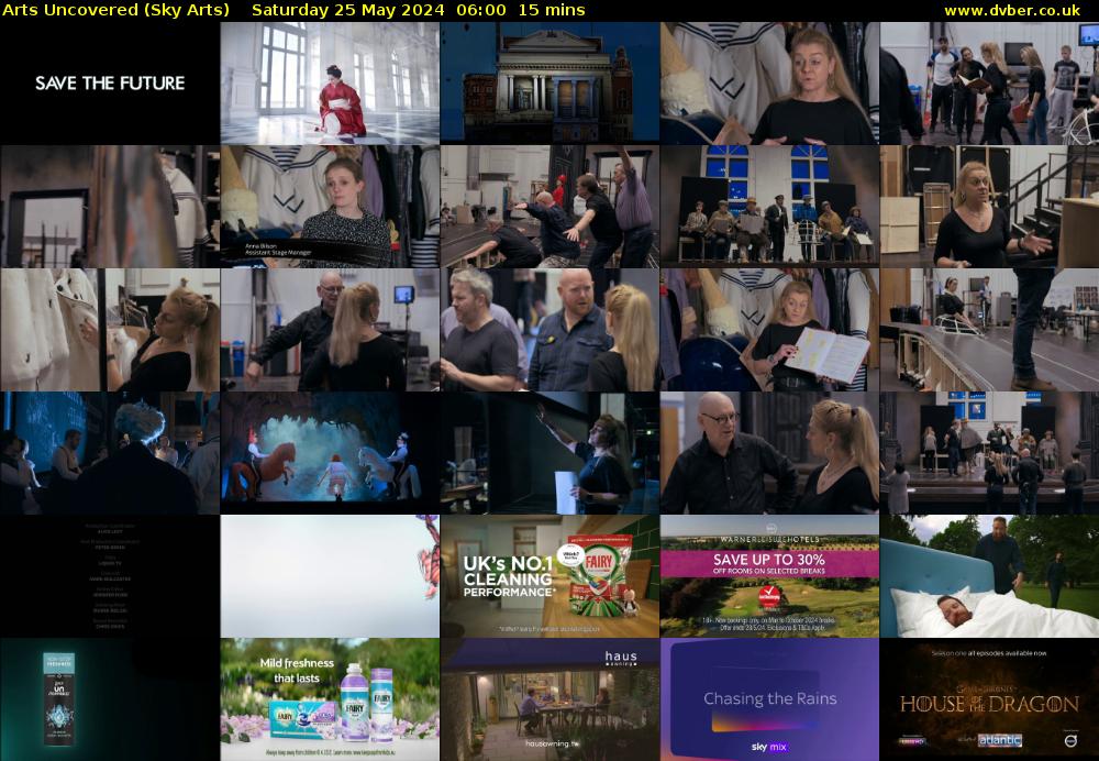 Arts Uncovered (Sky Arts) Saturday 25 May 2024 06:00 - 06:15