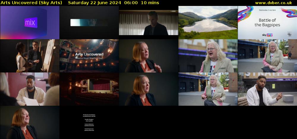 Arts Uncovered (Sky Arts) Saturday 22 June 2024 06:00 - 06:10