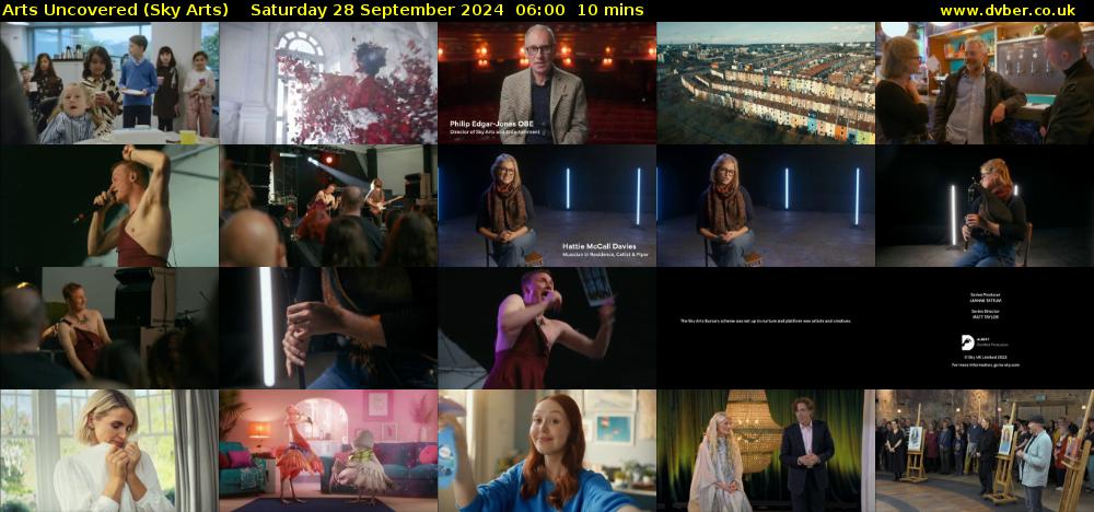 Arts Uncovered (Sky Arts) Saturday 28 September 2024 06:00 - 06:10
