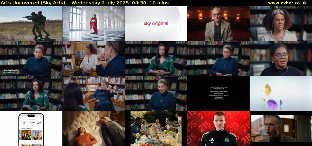 Arts Uncovered (Sky Arts) Wednesday 2 July 2025 04:30 - 04:40