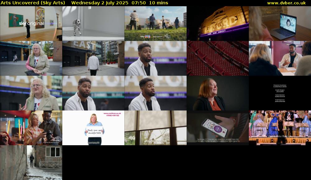 Arts Uncovered (Sky Arts) Wednesday 2 July 2025 07:50 - 08:00