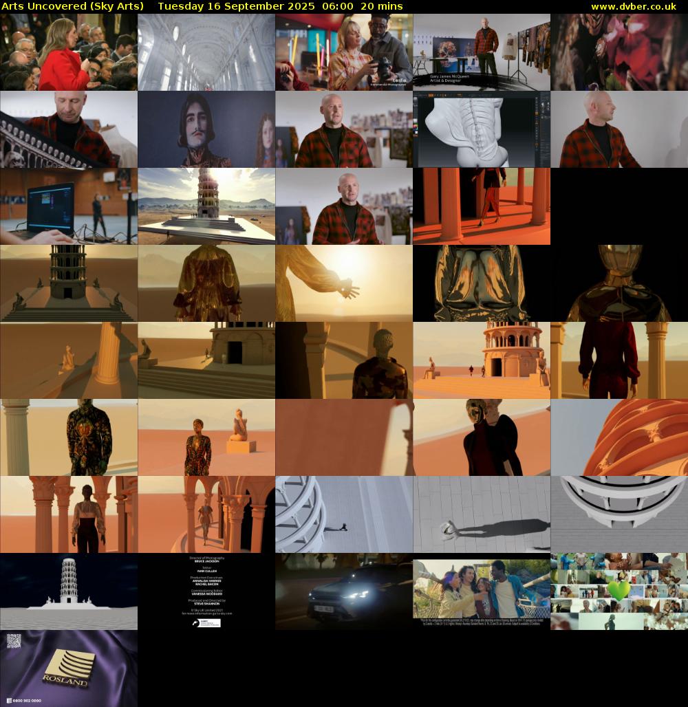 Arts Uncovered (Sky Arts) Tuesday 16 September 2025 06:00 - 06:20