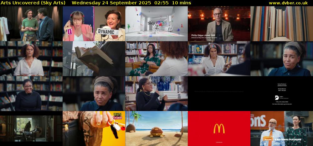 Arts Uncovered (Sky Arts) Wednesday 24 September 2025 02:55 - 03:05