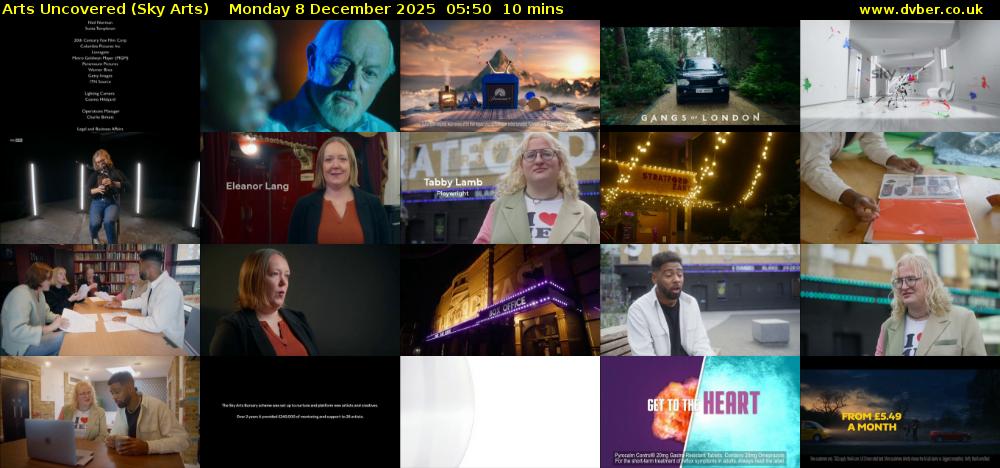 Arts Uncovered (Sky Arts) Monday 8 December 2025 05:50 - 06:00