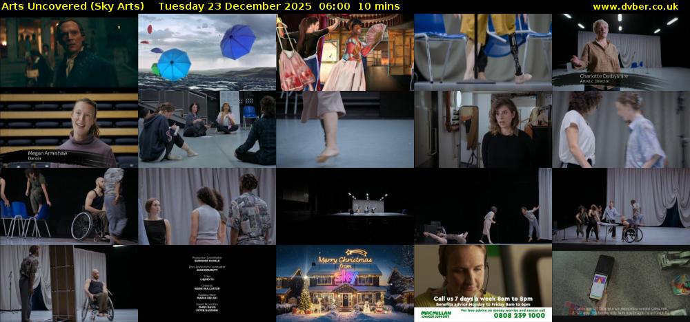 Arts Uncovered (Sky Arts) Tuesday 23 December 2025 06:00 - 06:10