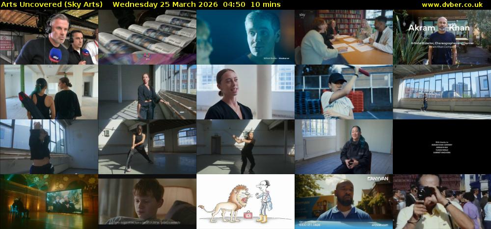 Arts Uncovered (Sky Arts) Wednesday 25 March 2026 04:50 - 05:00