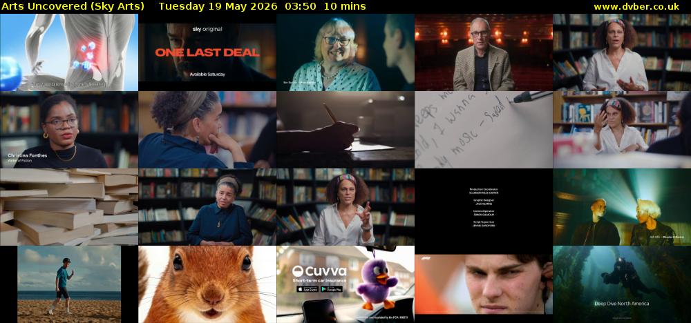 Arts Uncovered (Sky Arts) Tuesday 19 May 2026 03:50 - 04:00
