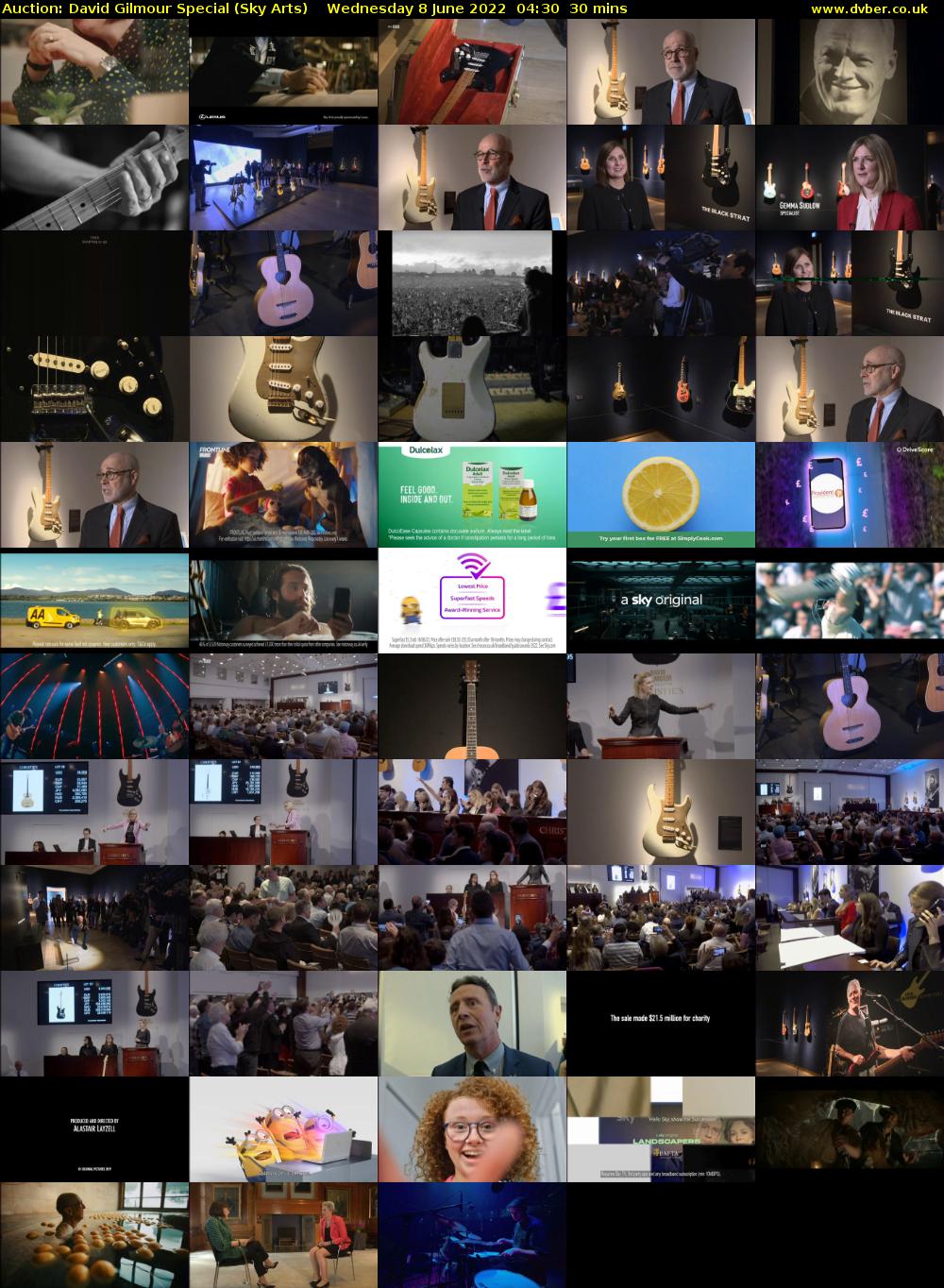 Auction: David Gilmour Special (Sky Arts) Wednesday 8 June 2022 04:30 - 05:00