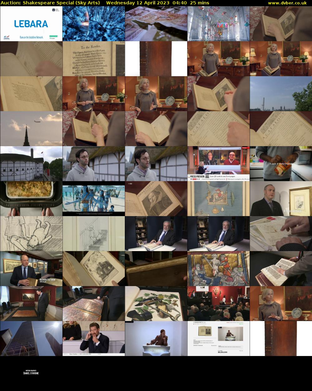 Auction: Shakespeare Special (Sky Arts) Wednesday 12 April 2023 04:40 - 05:05