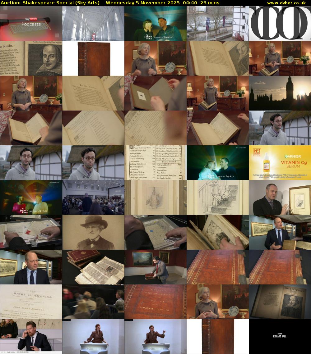 Auction: Shakespeare Special (Sky Arts) Wednesday 5 November 2025 04:40 - 05:05