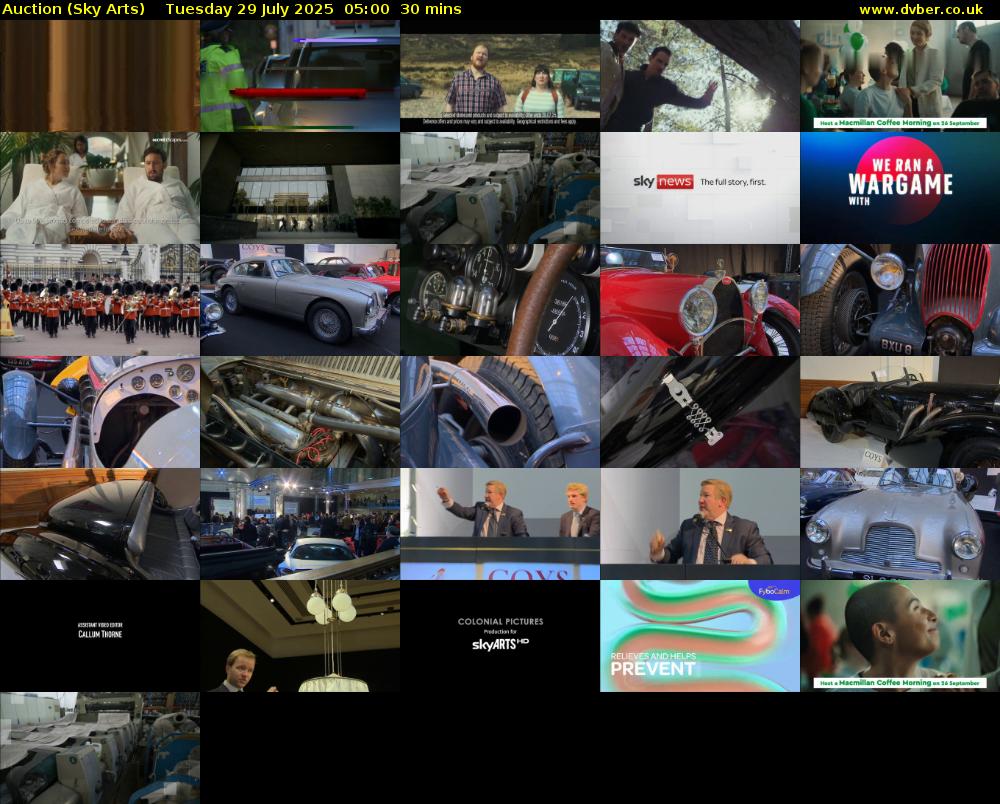 Auction (Sky Arts) Tuesday 29 July 2025 05:00 - 05:30