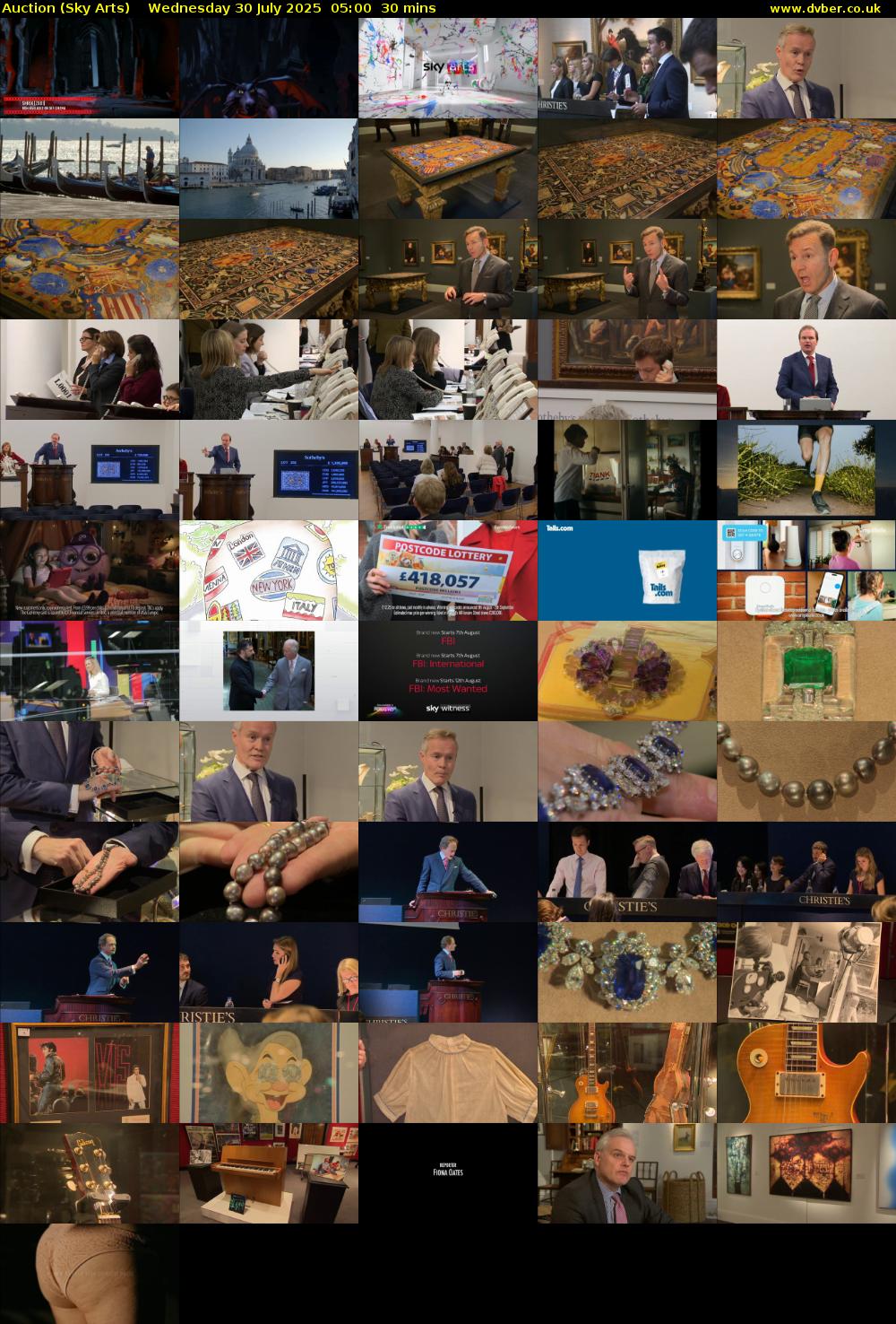 Auction (Sky Arts) Wednesday 30 July 2025 05:00 - 05:30