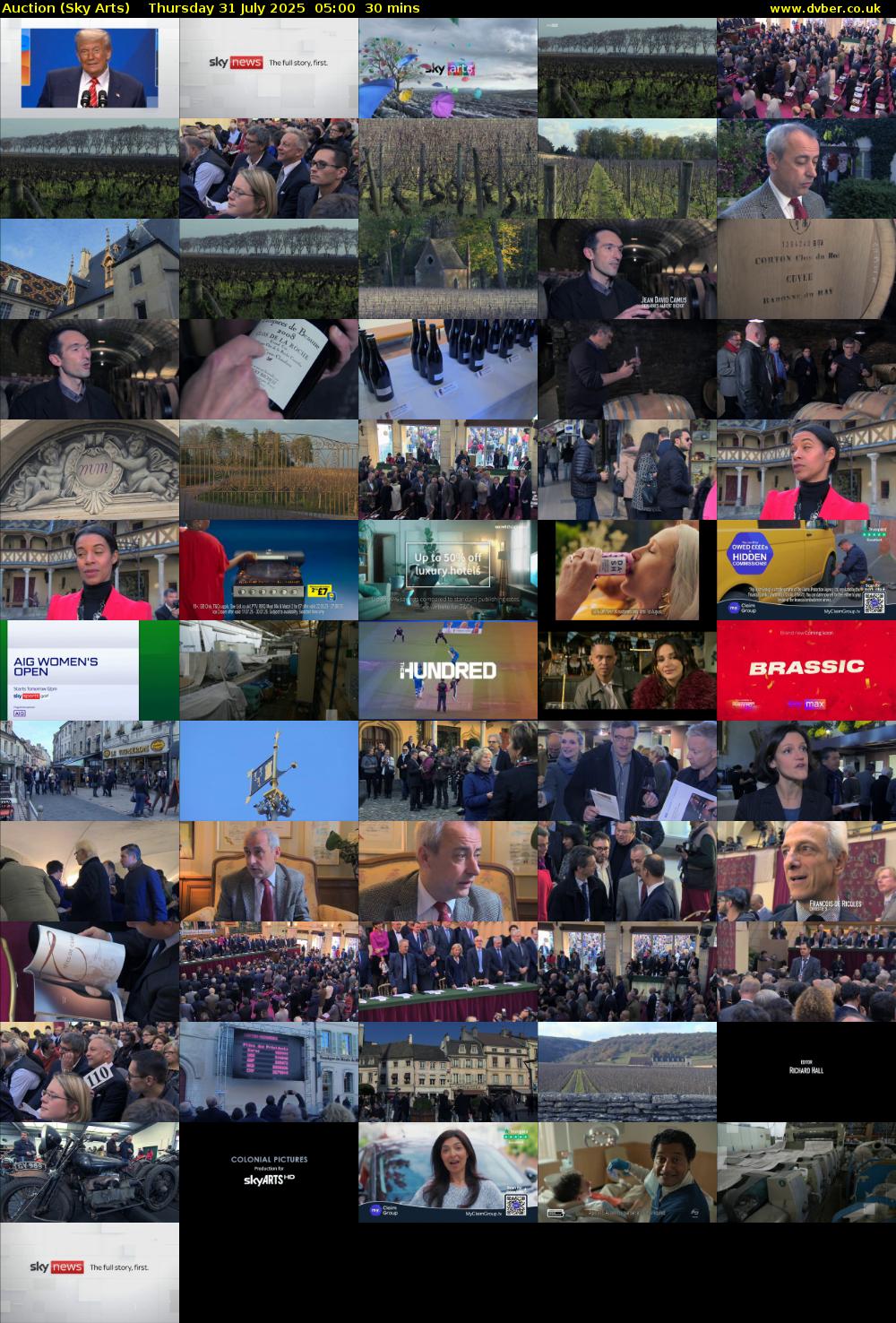 Auction (Sky Arts) Thursday 31 July 2025 05:00 - 05:30
