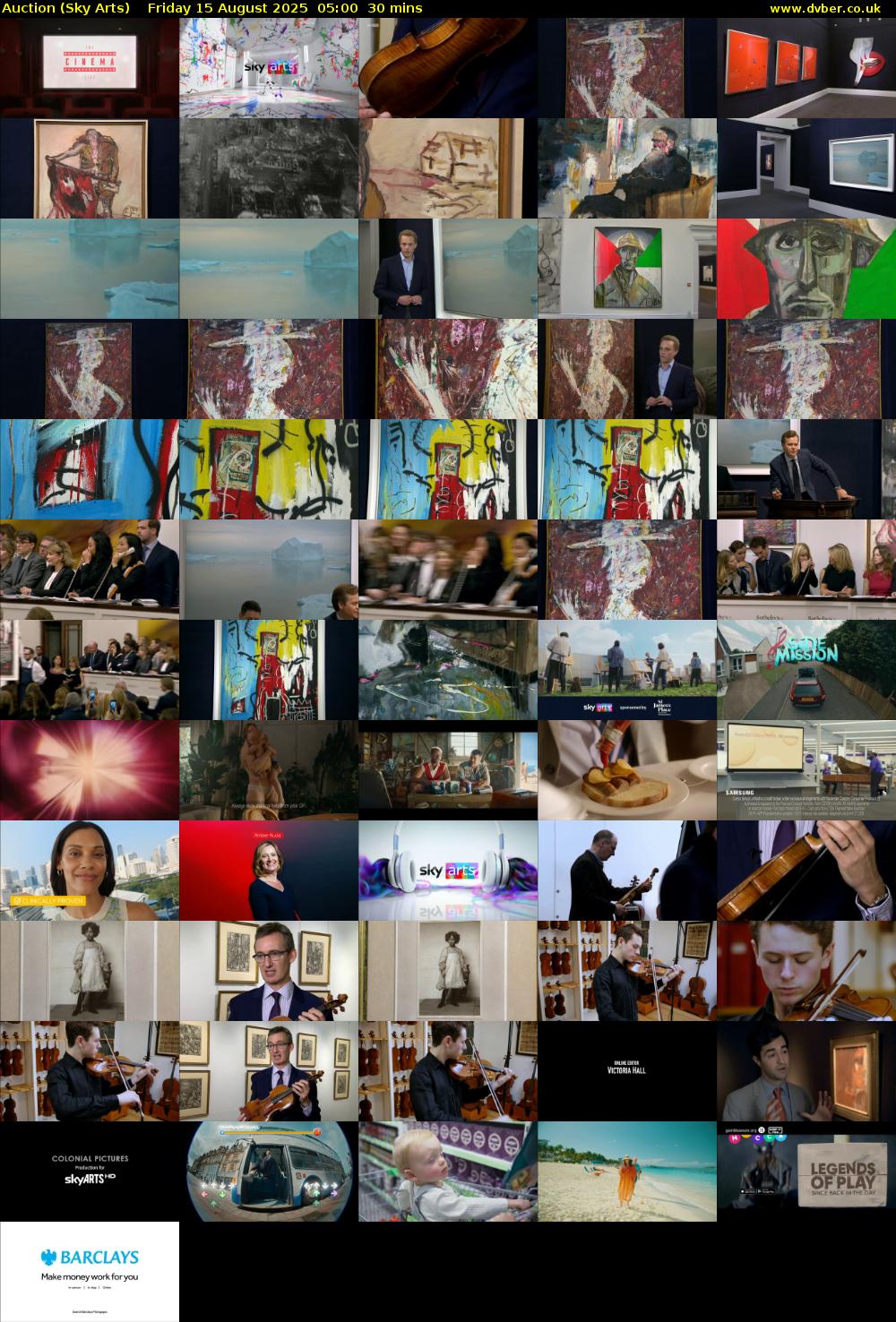 Auction (Sky Arts) Friday 15 August 2025 05:00 - 05:30