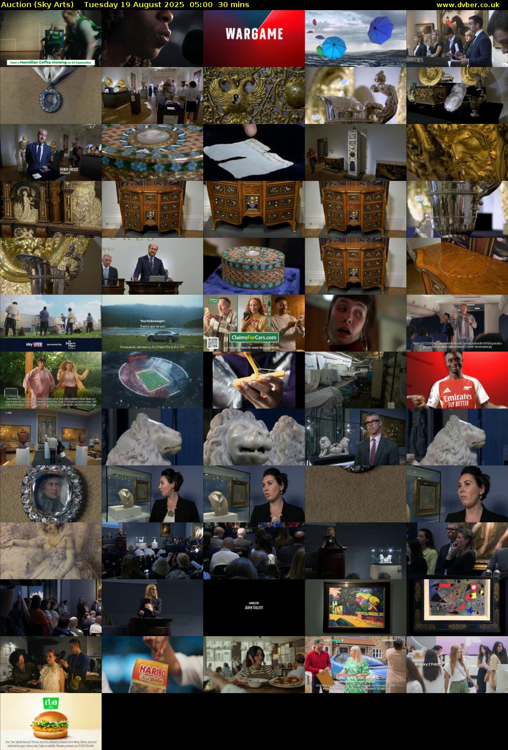 Auction (Sky Arts) Tuesday 19 August 2025 05:00 - 05:30