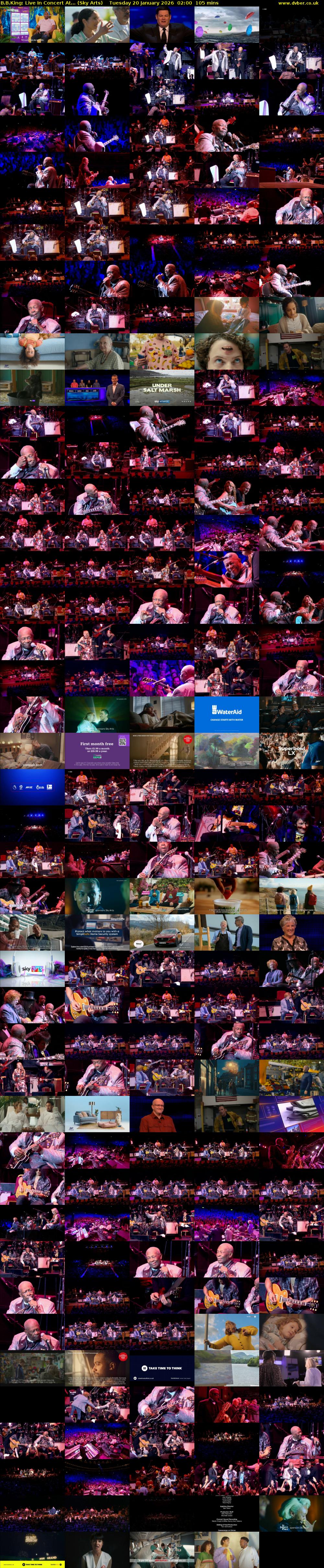 B.B.King: Live In Concert At... (Sky Arts) Tuesday 20 January 2026 02:00 - 03:45