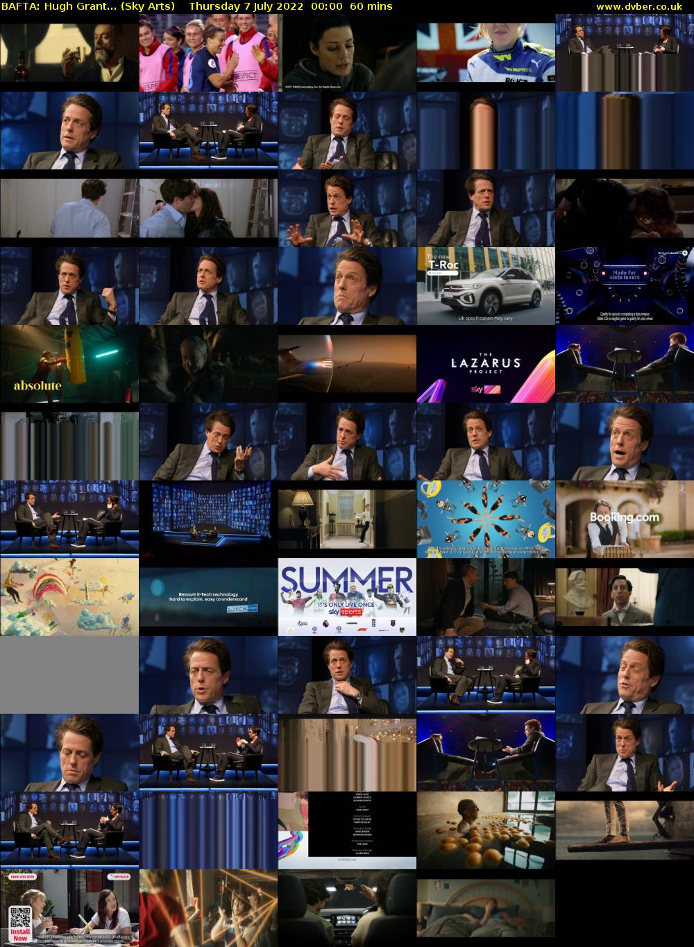 BAFTA: Hugh Grant... (Sky Arts) Thursday 7 July 2022 00:00 - 01:00