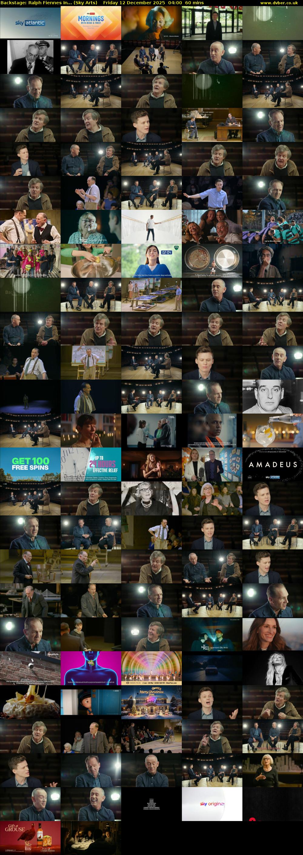 Backstage: Ralph Fiennes In... (Sky Arts) Friday 12 December 2025 04:00 - 05:00