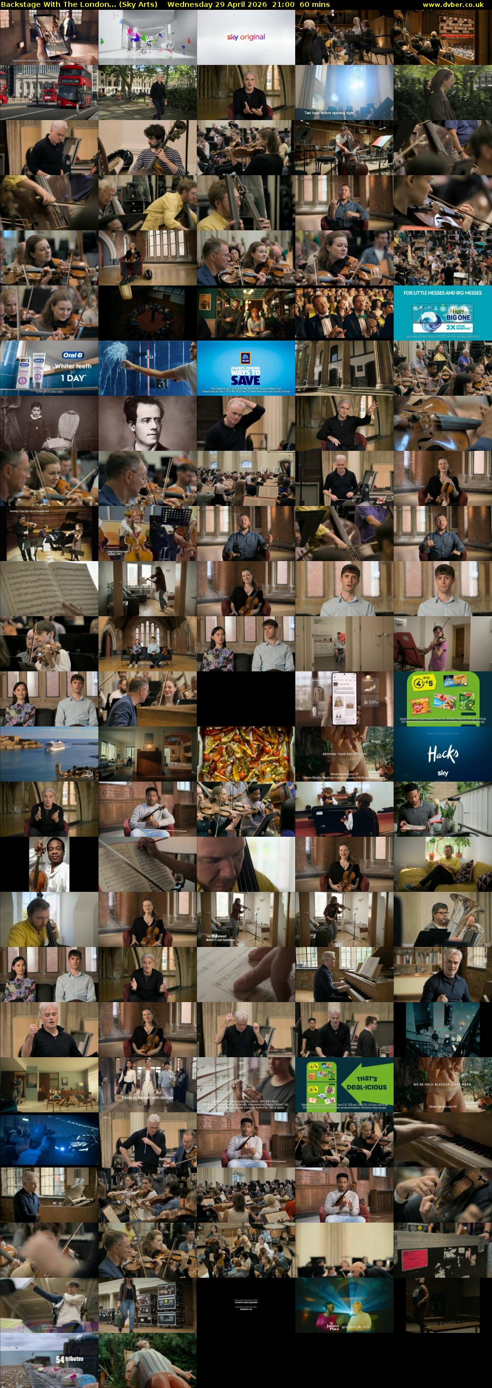 Backstage With The London... (Sky Arts) Wednesday 29 April 2026 21:00 - 22:00