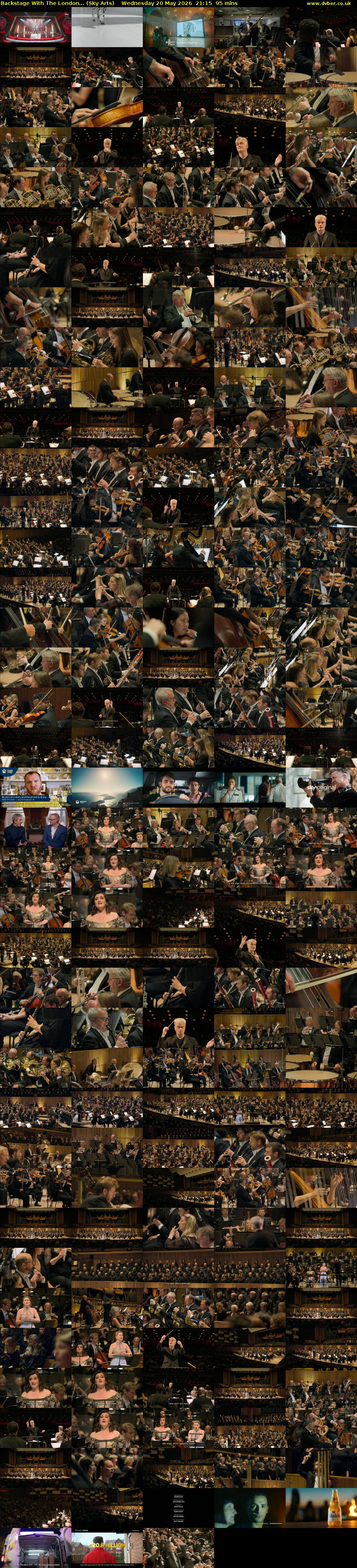 Backstage With The London... (Sky Arts) Wednesday 20 May 2026 21:15 - 22:50