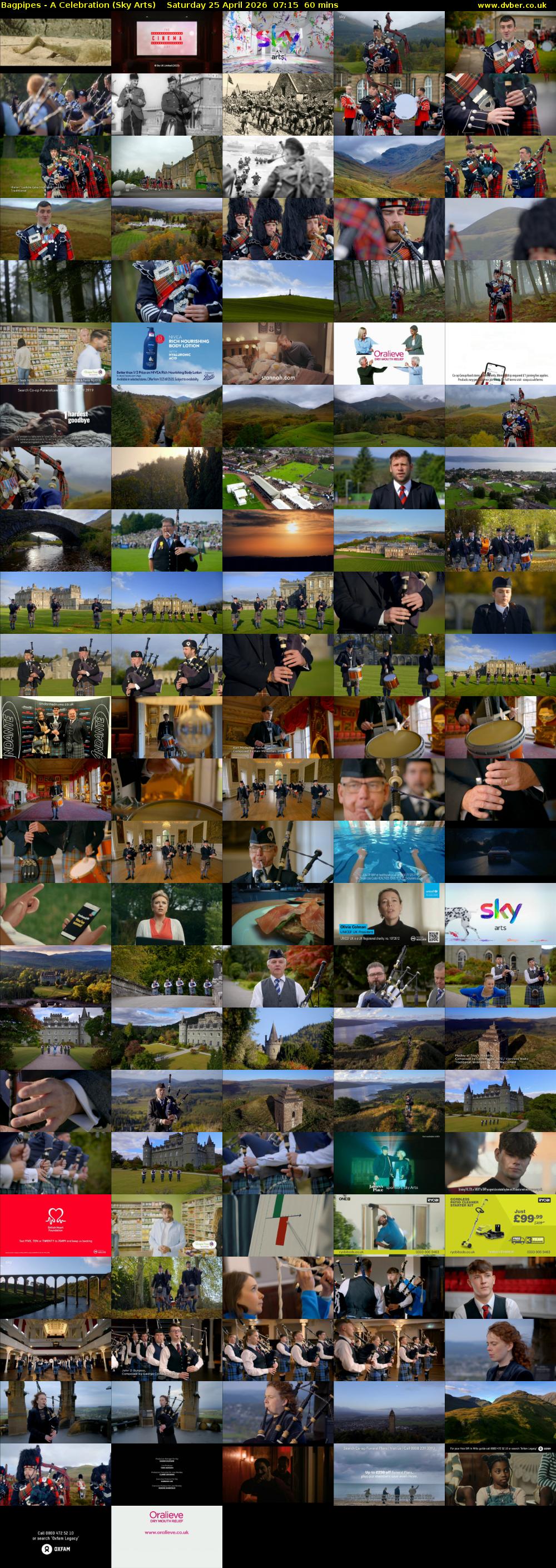 Bagpipes - A Celebration (Sky Arts) Saturday 25 April 2026 07:15 - 08:15