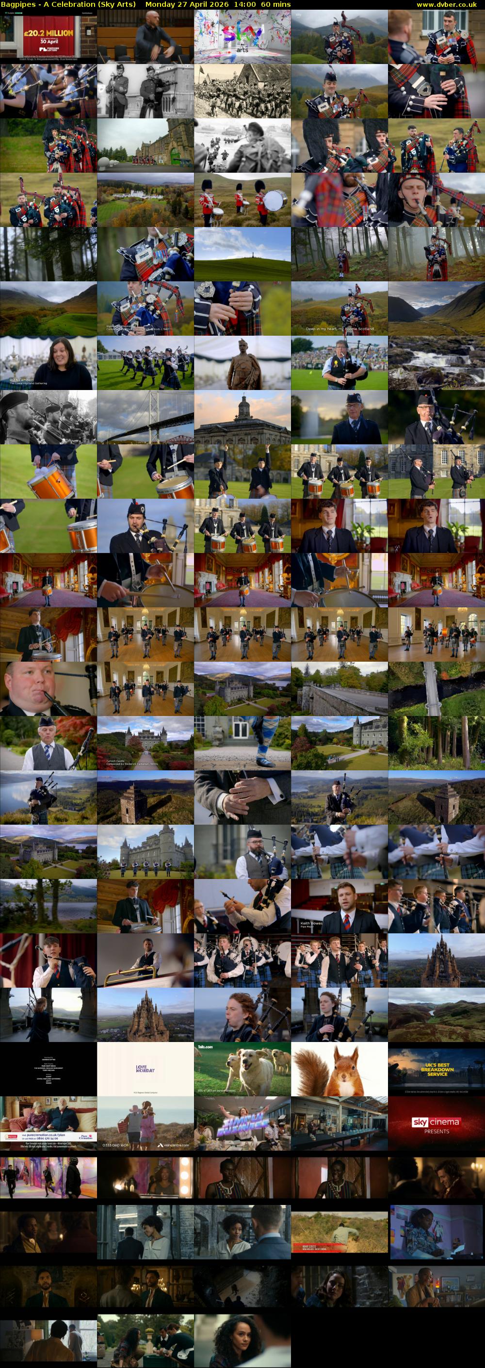 Bagpipes - A Celebration (Sky Arts) Monday 27 April 2026 14:00 - 15:00
