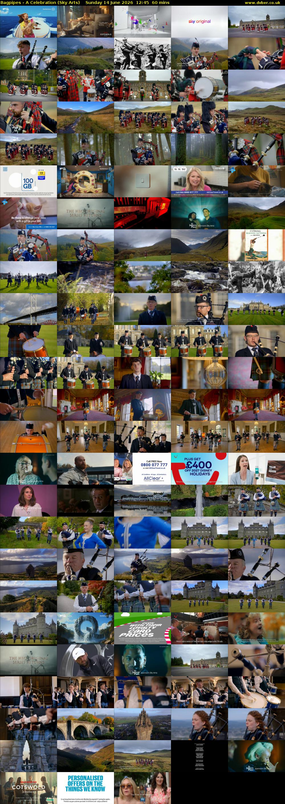 Bagpipes - A Celebration (Sky Arts) Sunday 14 June 2026 12:45 - 13:45