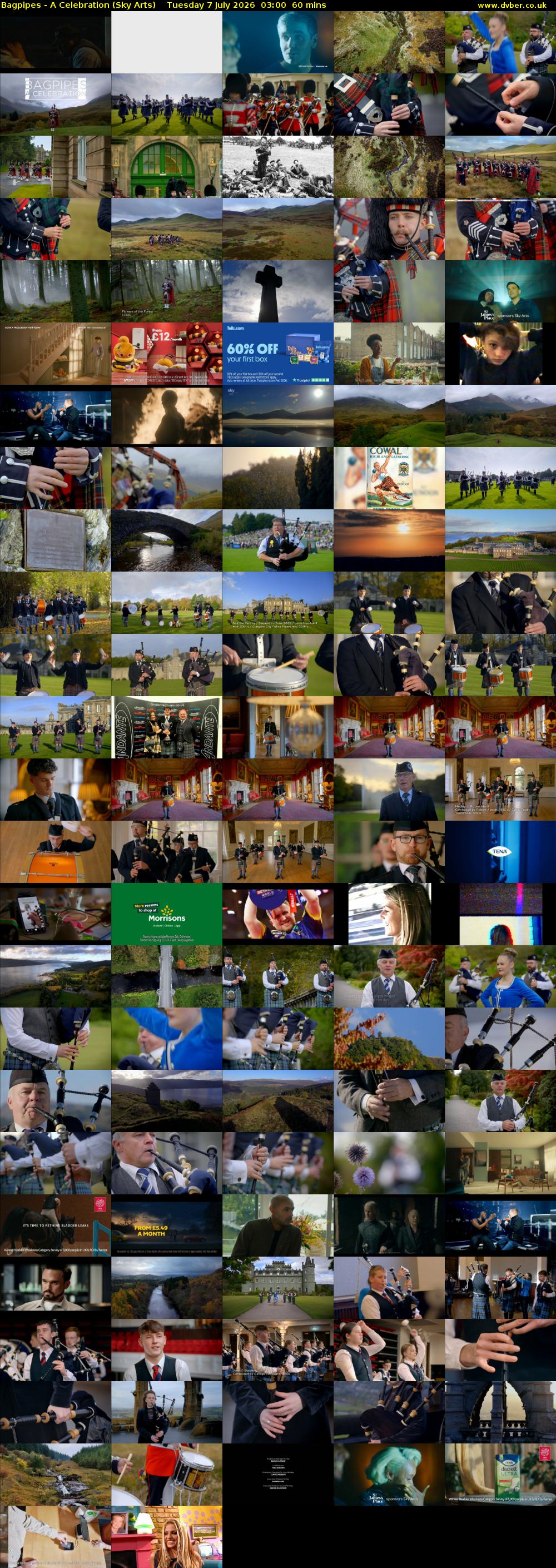 Bagpipes - A Celebration (Sky Arts) Tuesday 7 July 2026 03:00 - 04:00