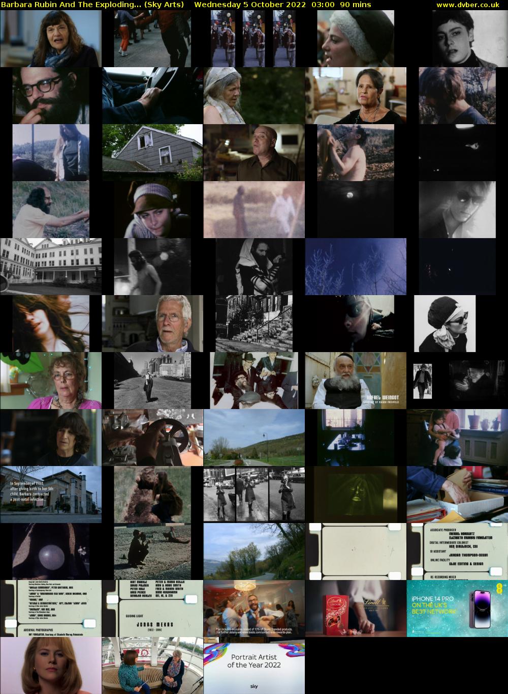 Barbara Rubin And The Exploding... (Sky Arts) Wednesday 5 October 2022 03:00 - 04:30