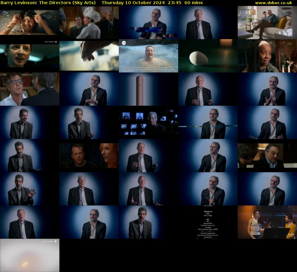 Barry Levinson: The Directors (Sky Arts) Thursday 10 October 2024 23:45 - 00:45